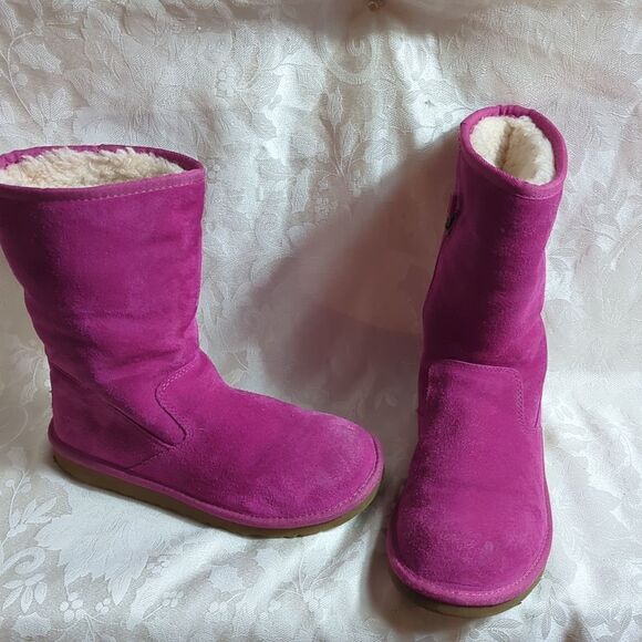 UGG Hot Pink Suede Side Zip Boots - Picture 1 of 9